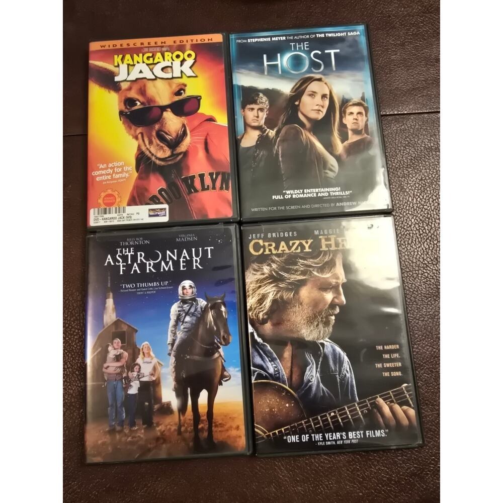Set of 4 DVDs Kangaroo Jack/The Host/The Astronaut Farmer/Crazy Heart‎
